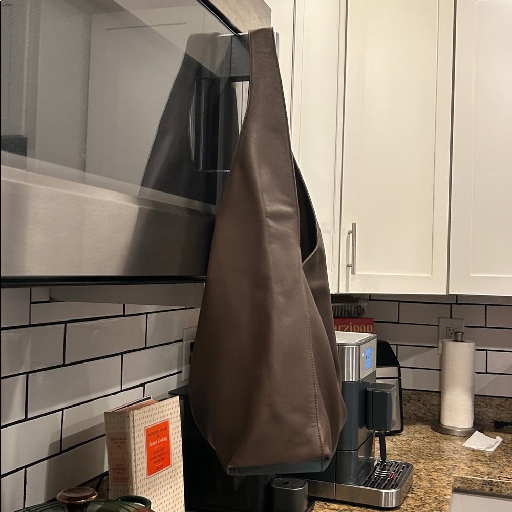 Quince Dark Brown Leather Shoulder Hobo Bag - Picture 7 of 13